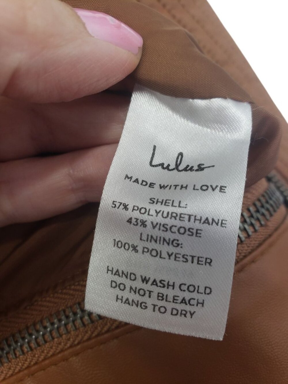 Lulu's Brown Faux Leather Vegan Moto Jacket Womens S Boho Country Western - Picture 13 of 15